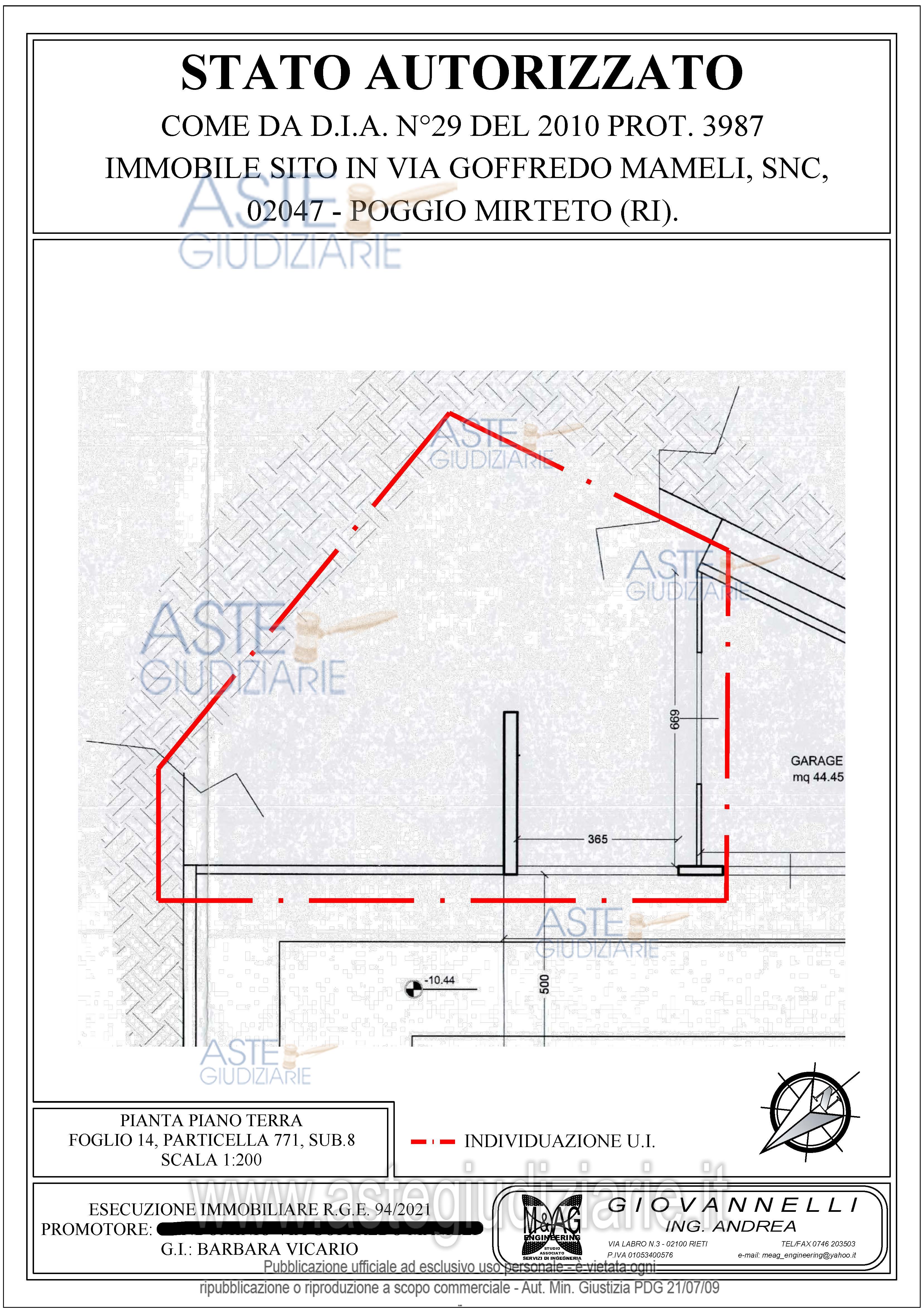 Planimetria del bene