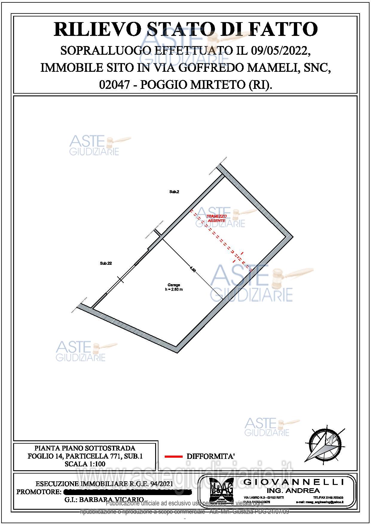 Planimetria del bene