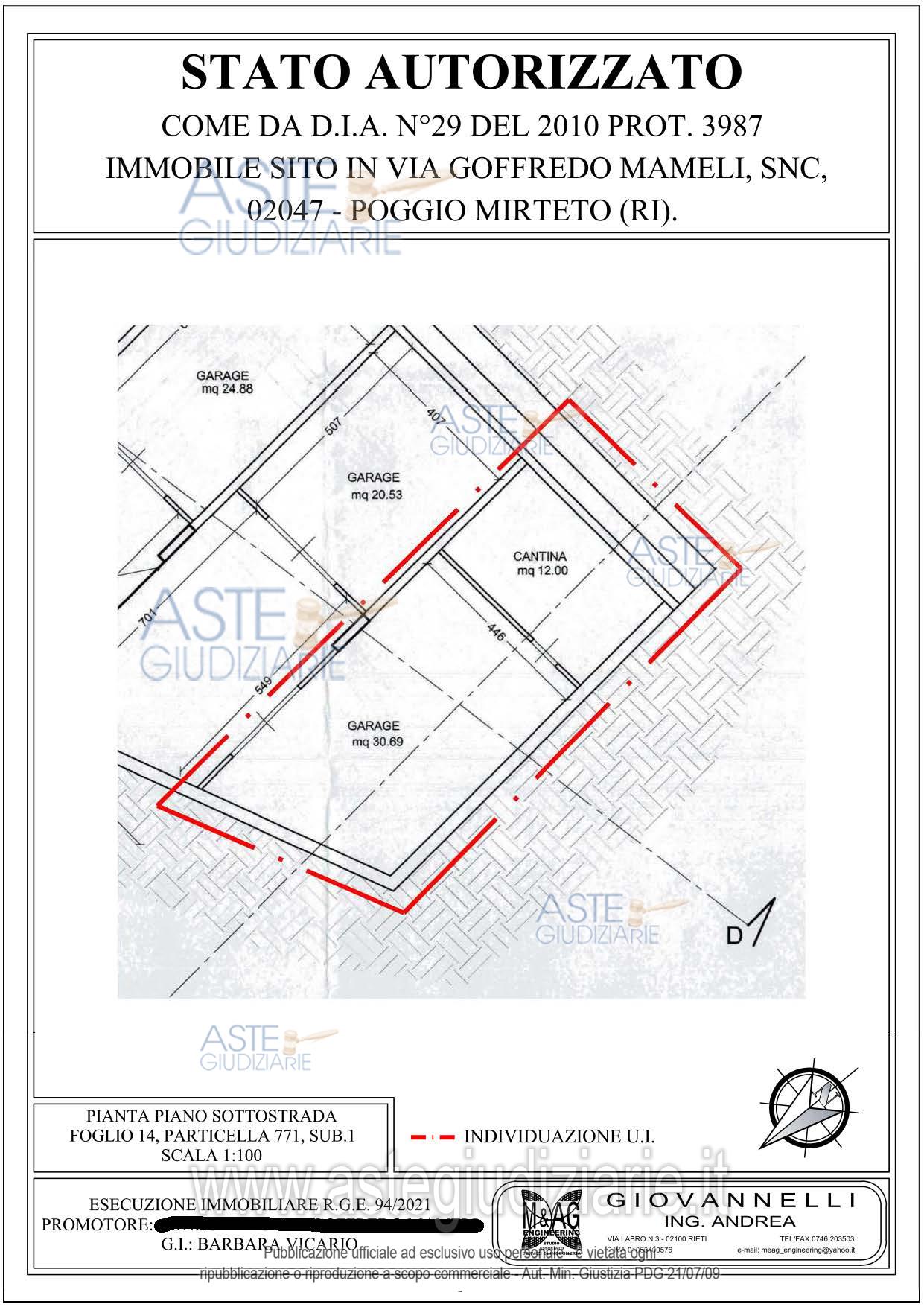 Planimetria del bene