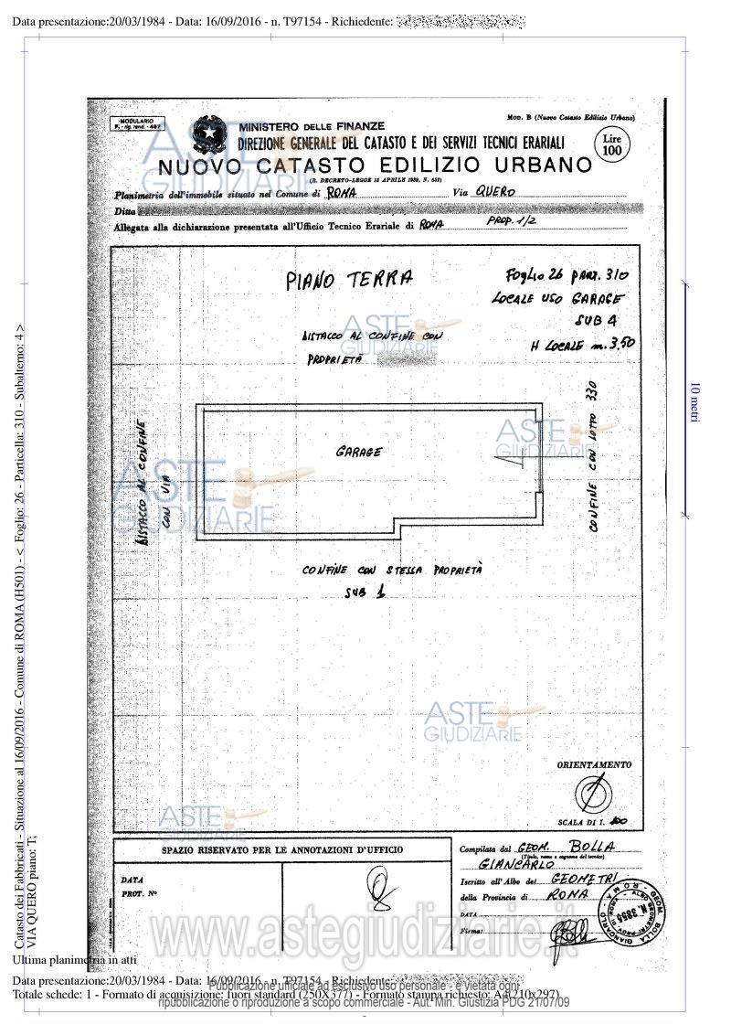 Planimetria del bene