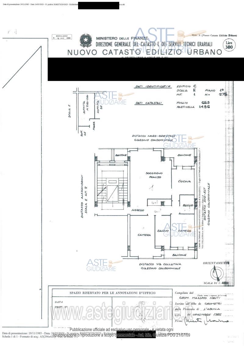 Planimetria del bene