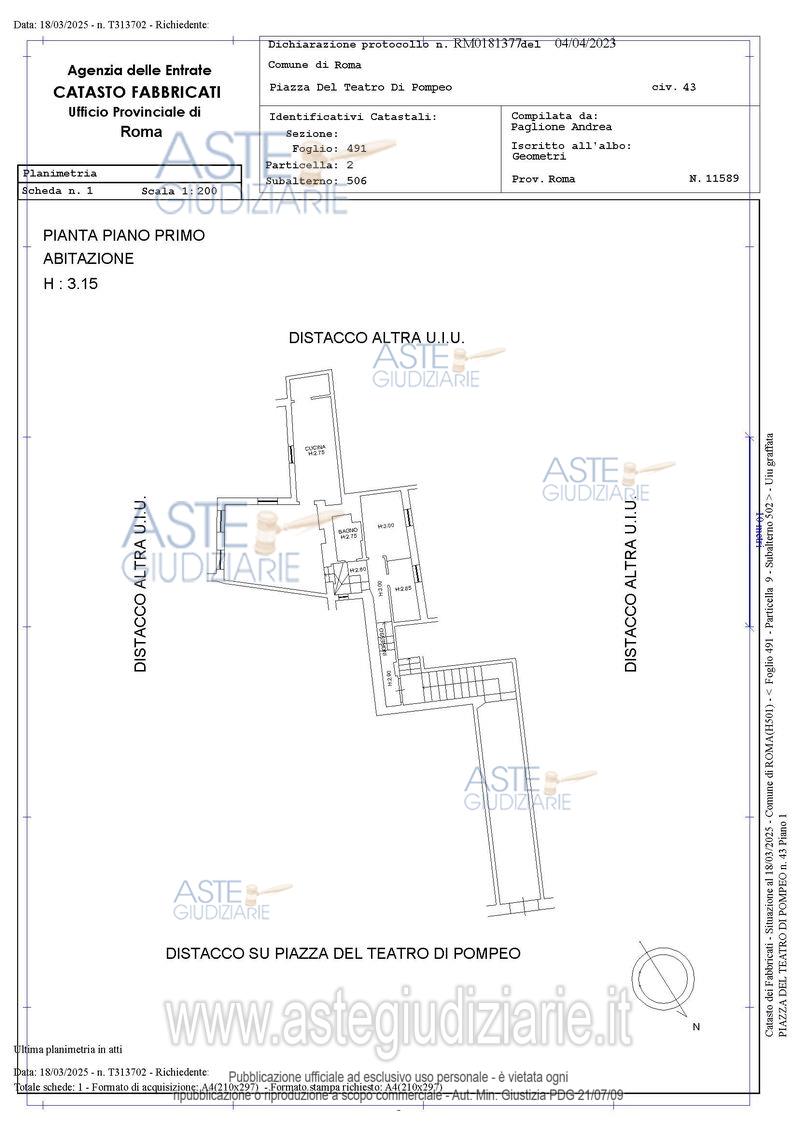 Planimetria del bene