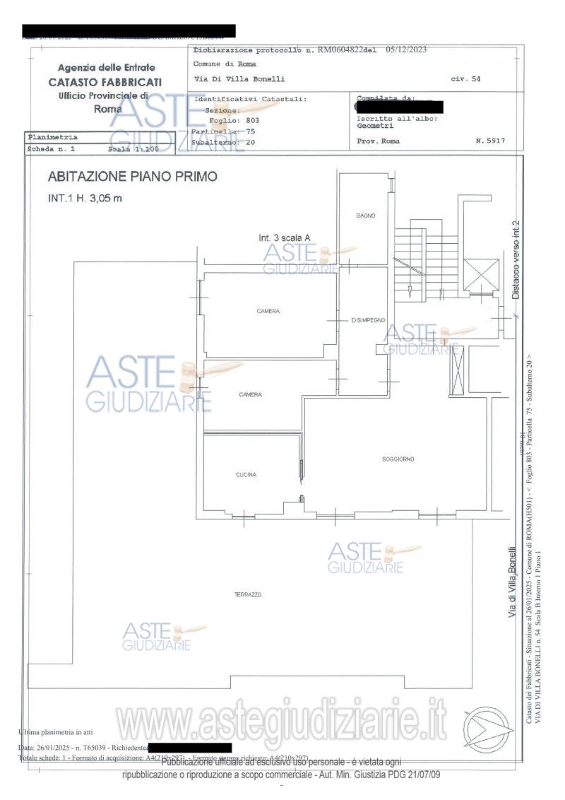 Planimetria del bene