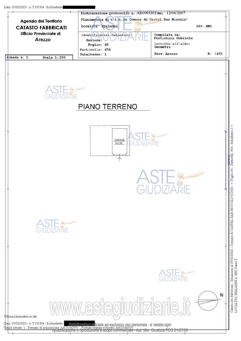 Planimetria del bene