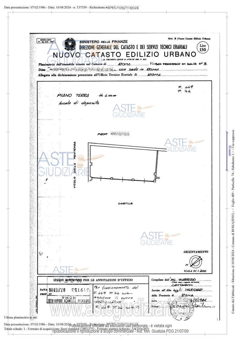 Planimetria del bene