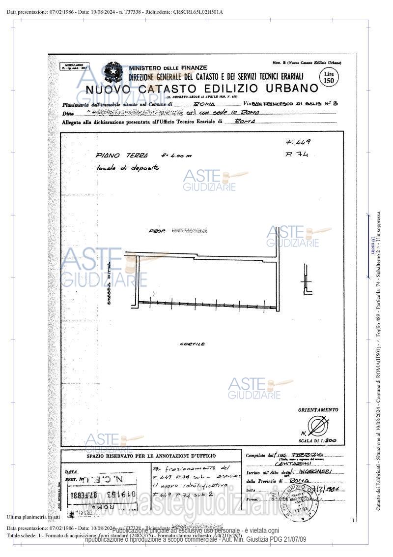 Planimetria del bene