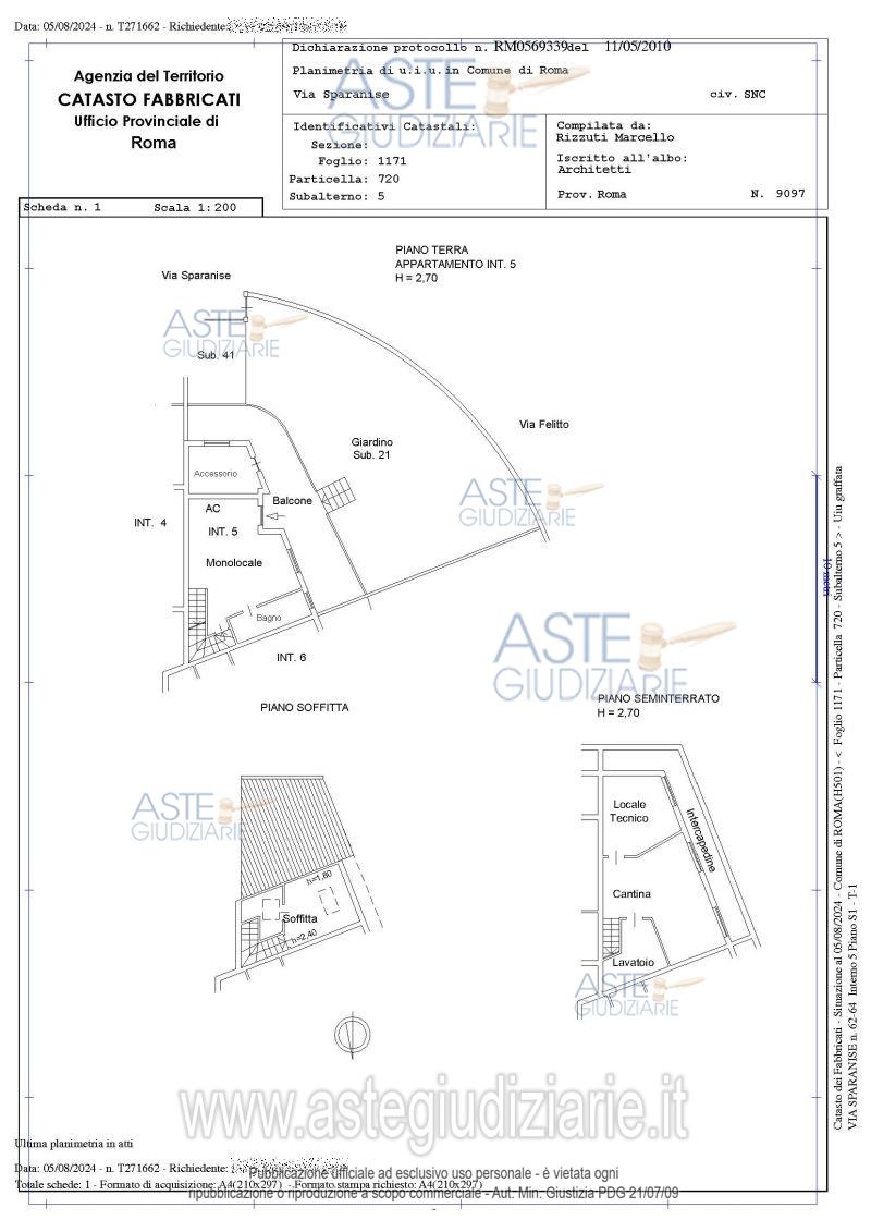 Planimetria del bene