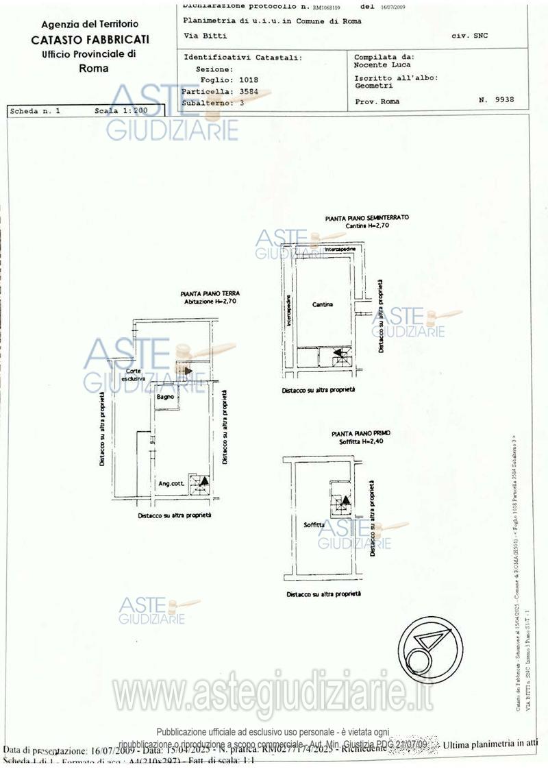 Planimetria del bene
