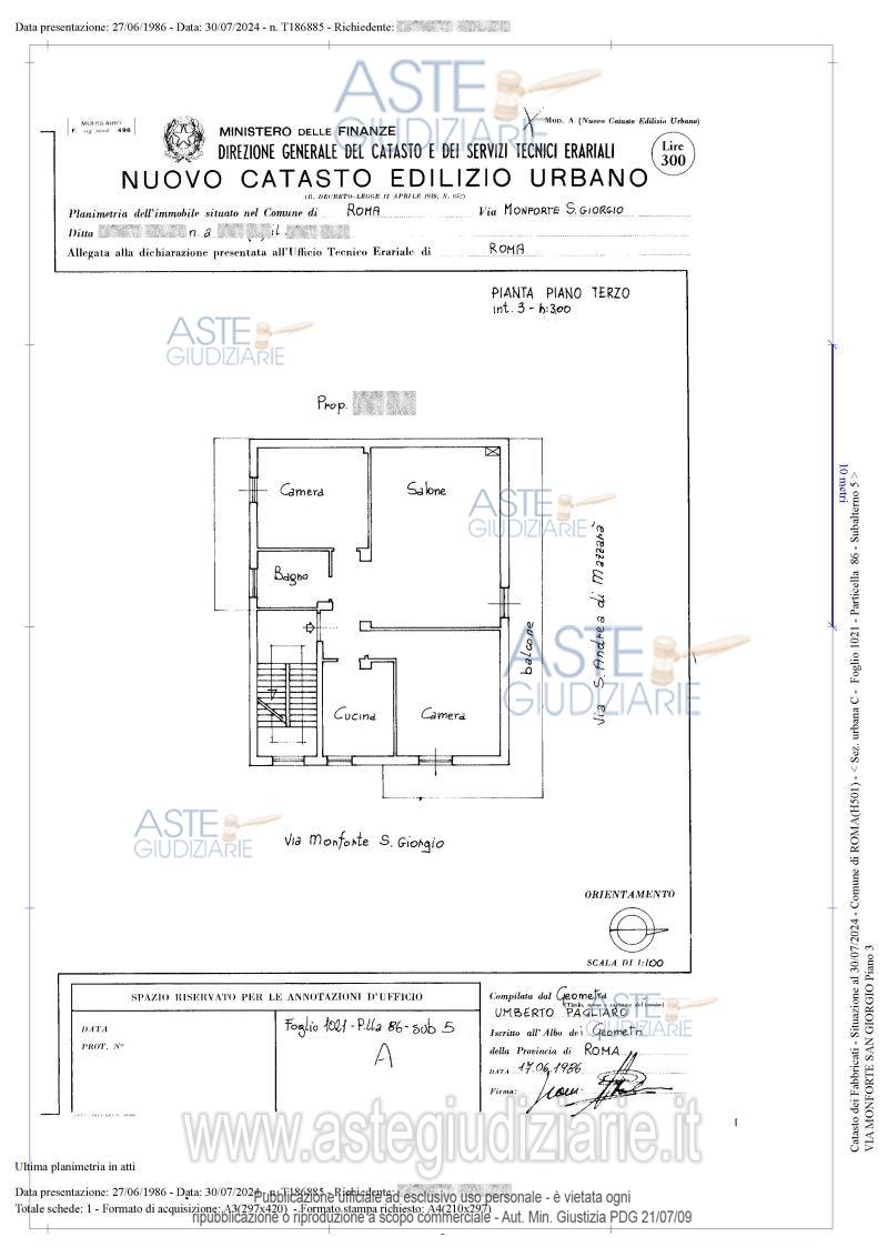 Planimetria del bene