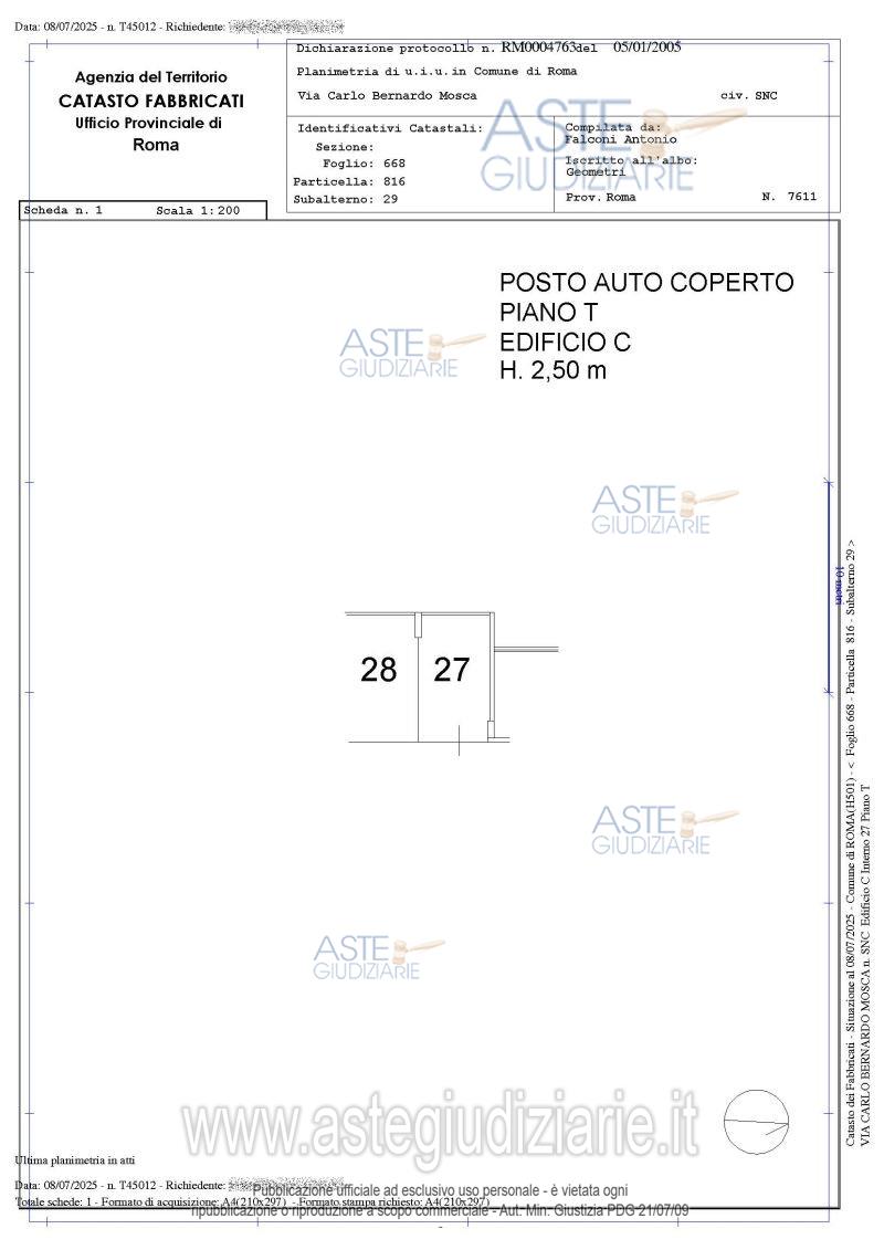 Planimetria del bene