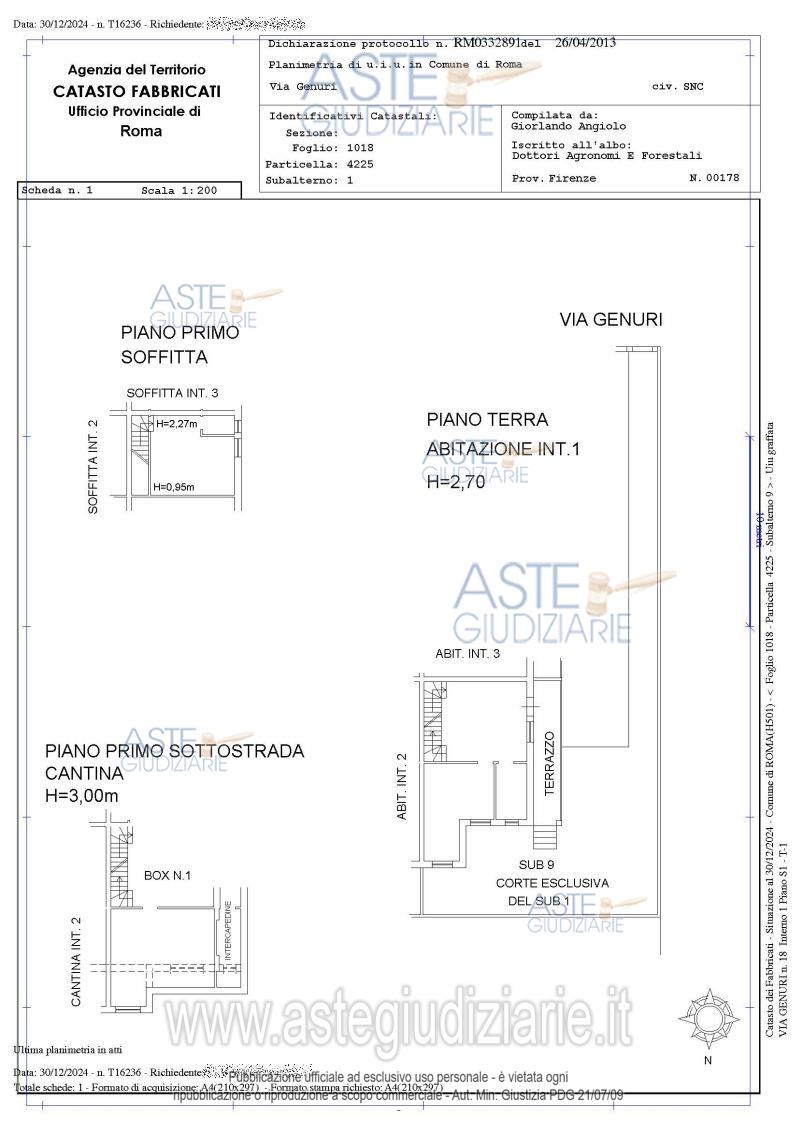 Planimetria del bene