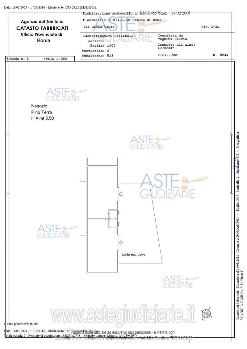 Planimetria del bene