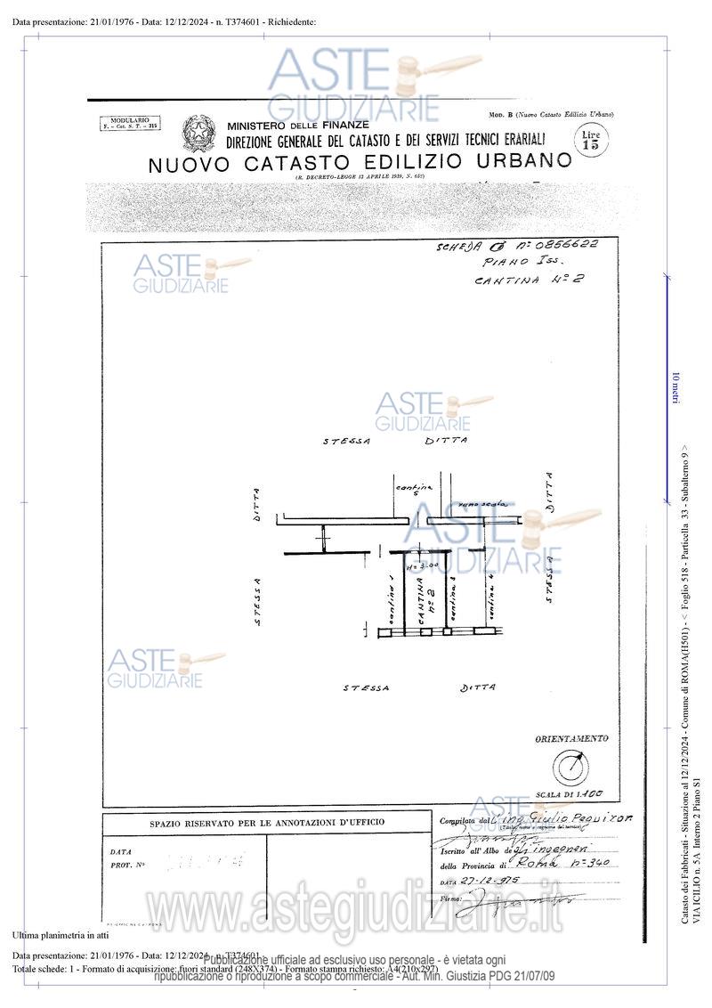 Planimetria del bene
