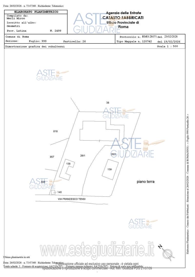 Planimetria del bene