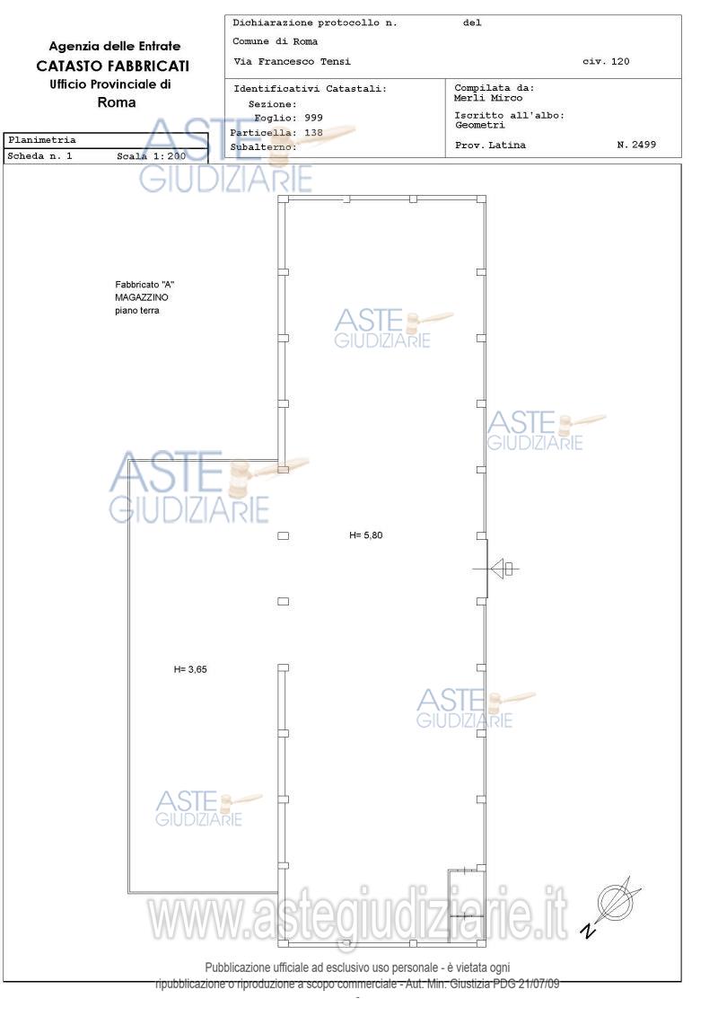 Planimetria del bene