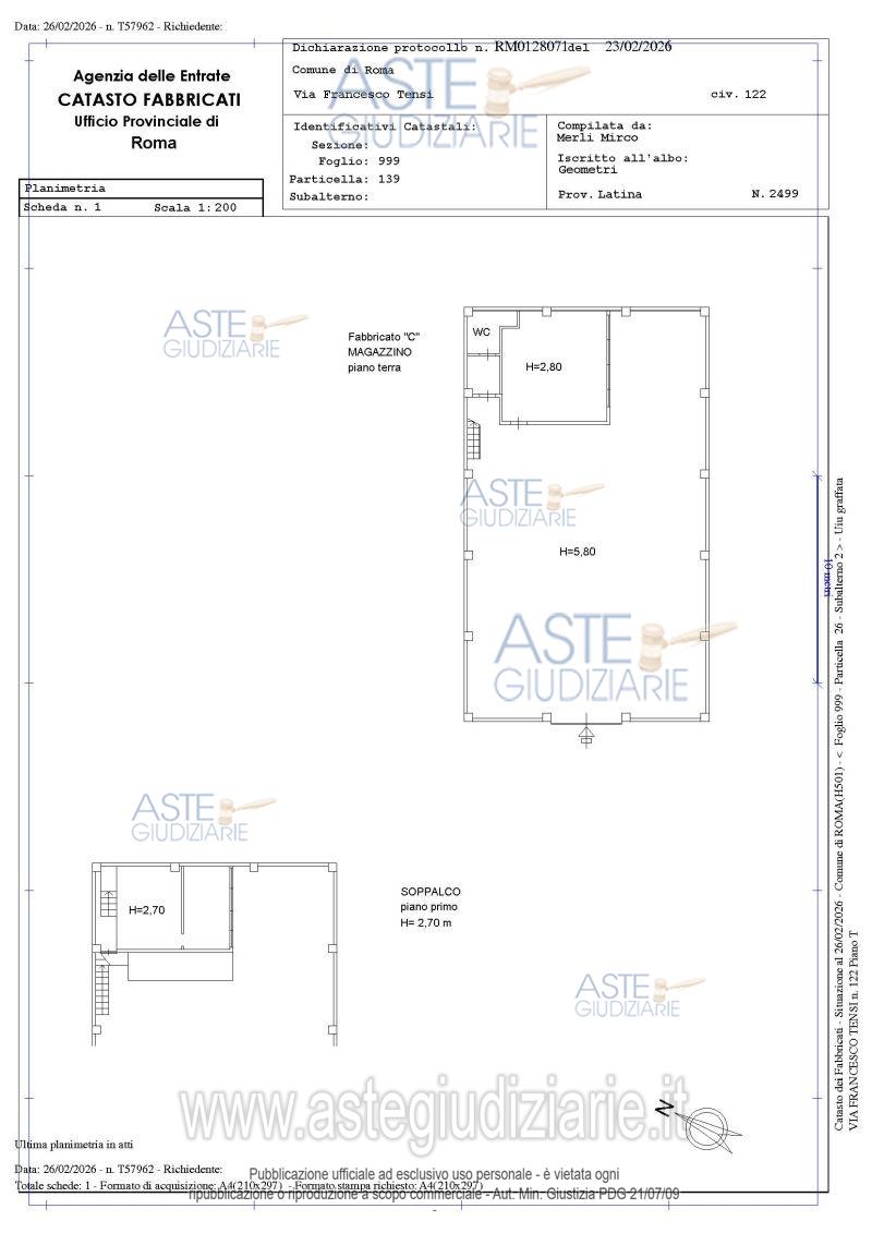 Planimetria del bene