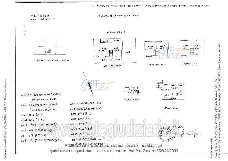 Planimetria del bene