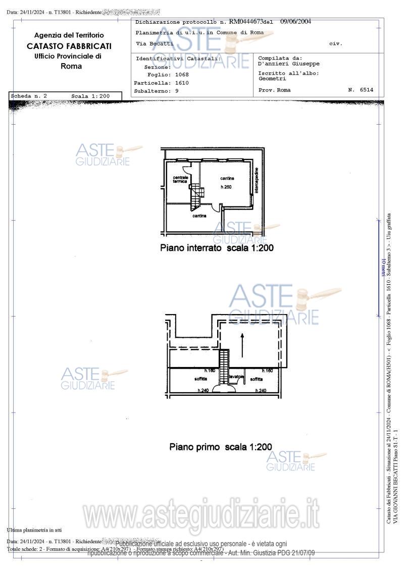 Planimetria del bene