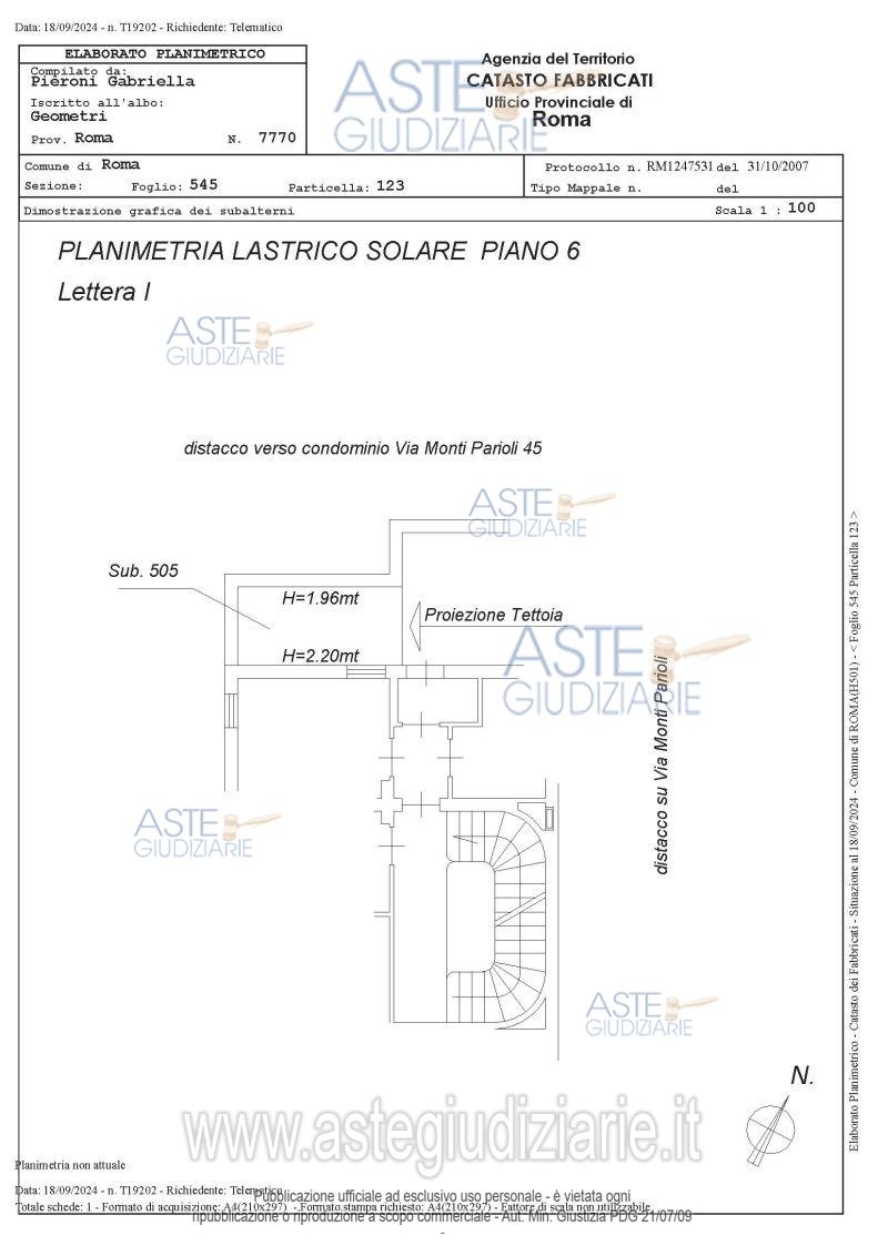 Planimetria del bene