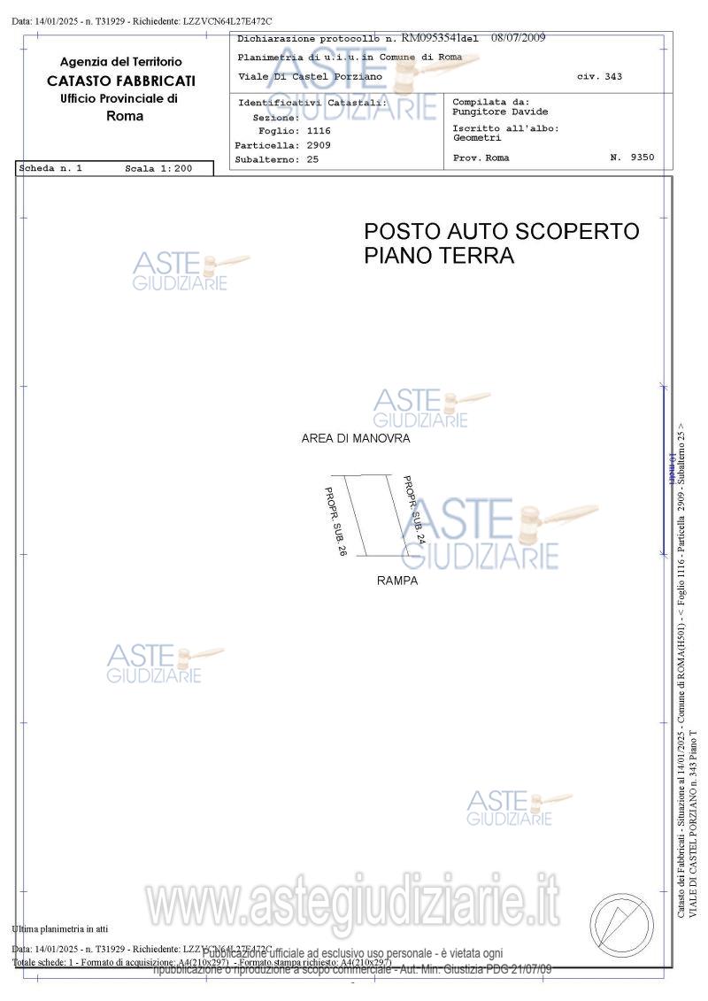 Planimetria del bene