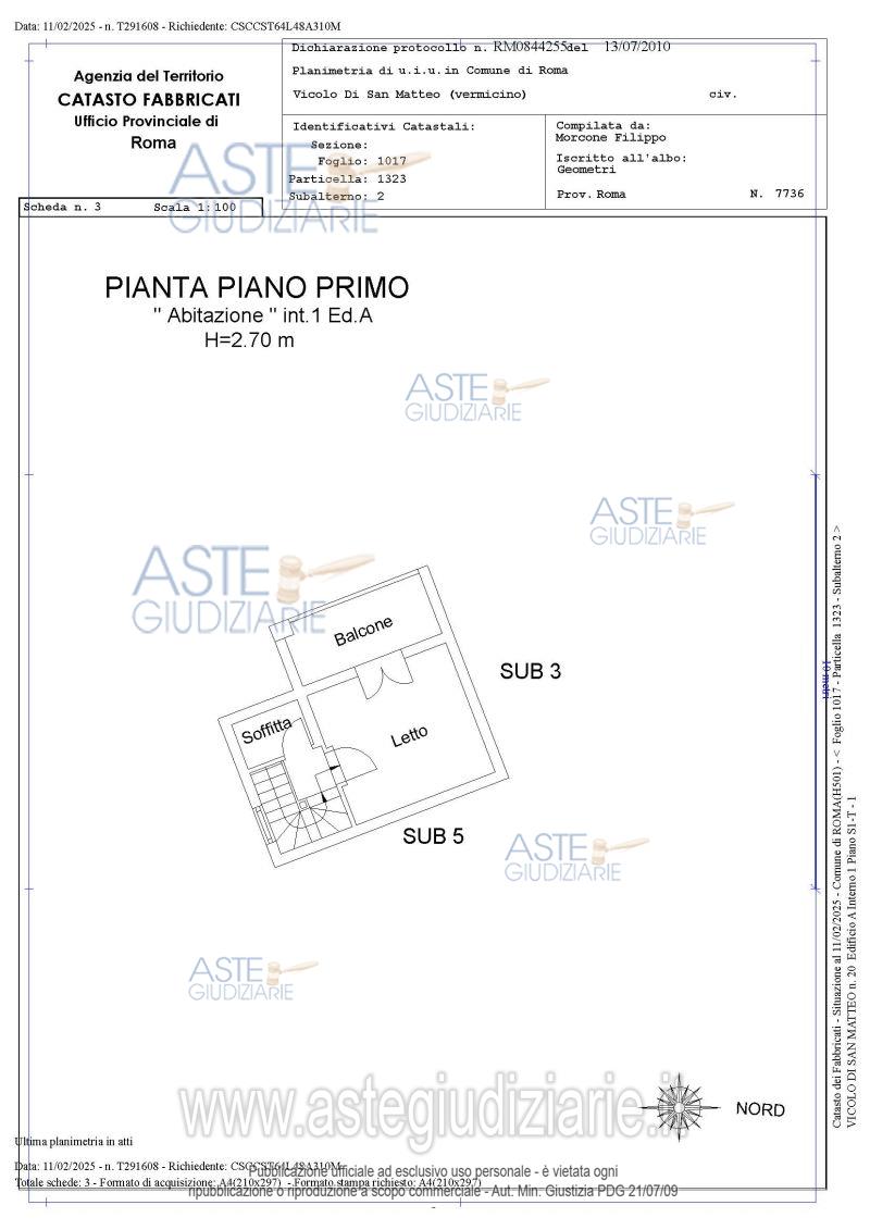 Planimetria del bene