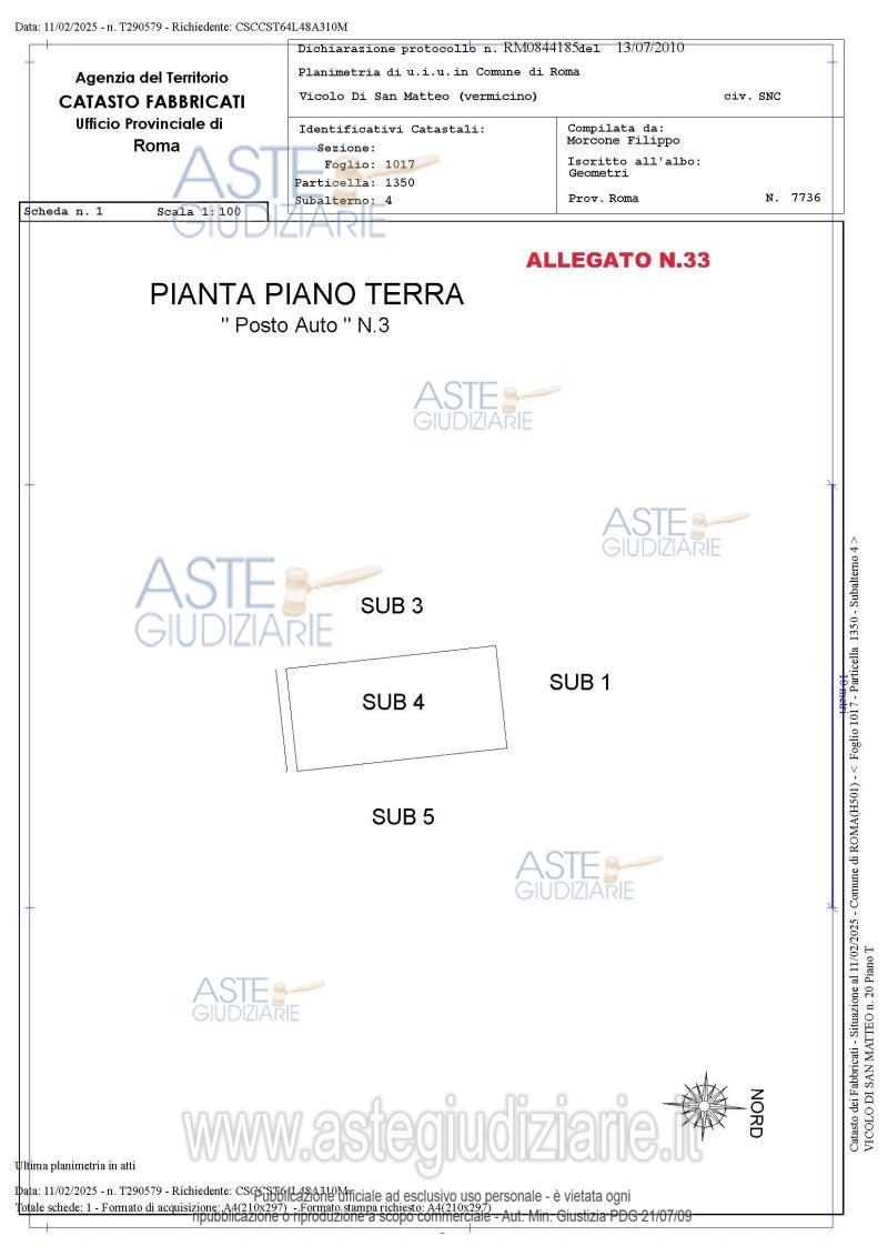 Planimetria del bene