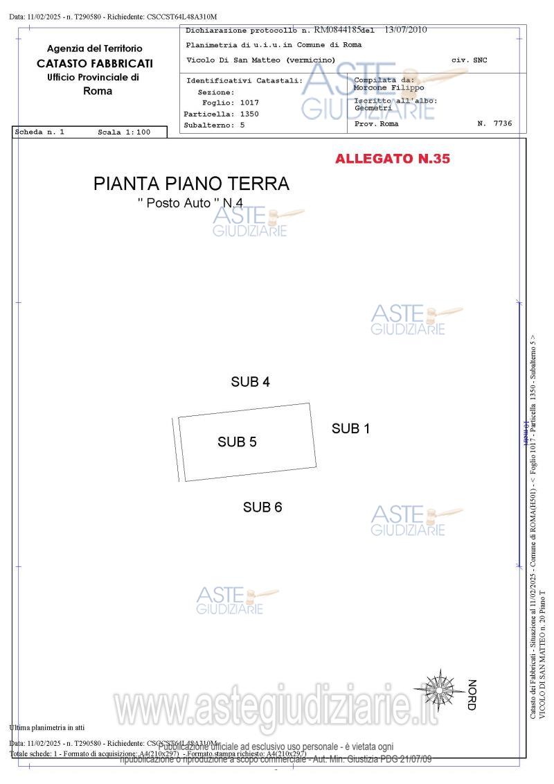 Planimetria del bene