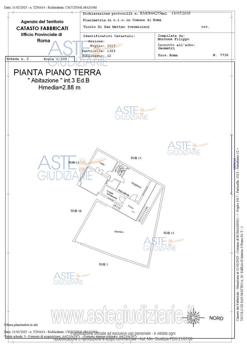 Planimetria del bene