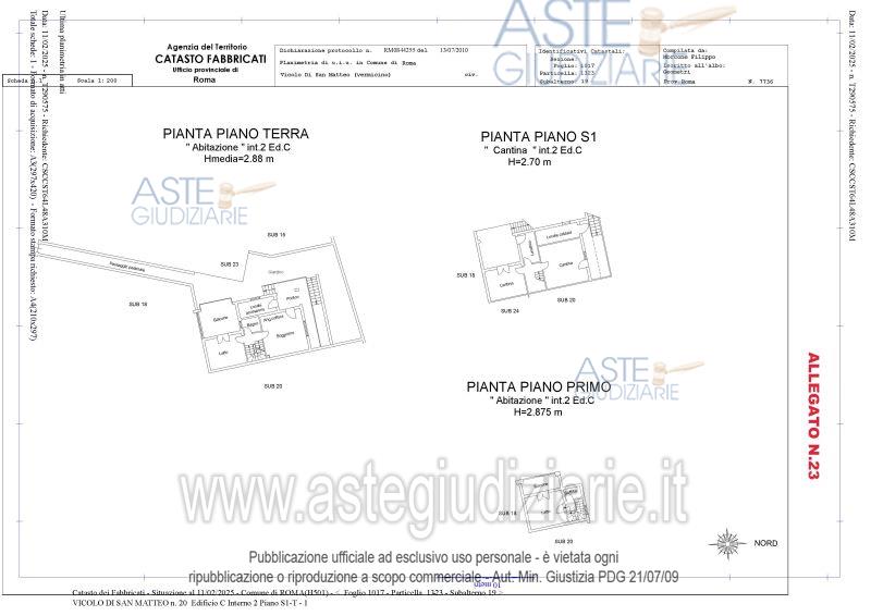 Planimetria del bene