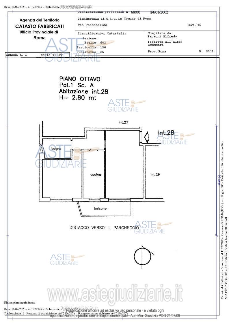 Planimetria del bene