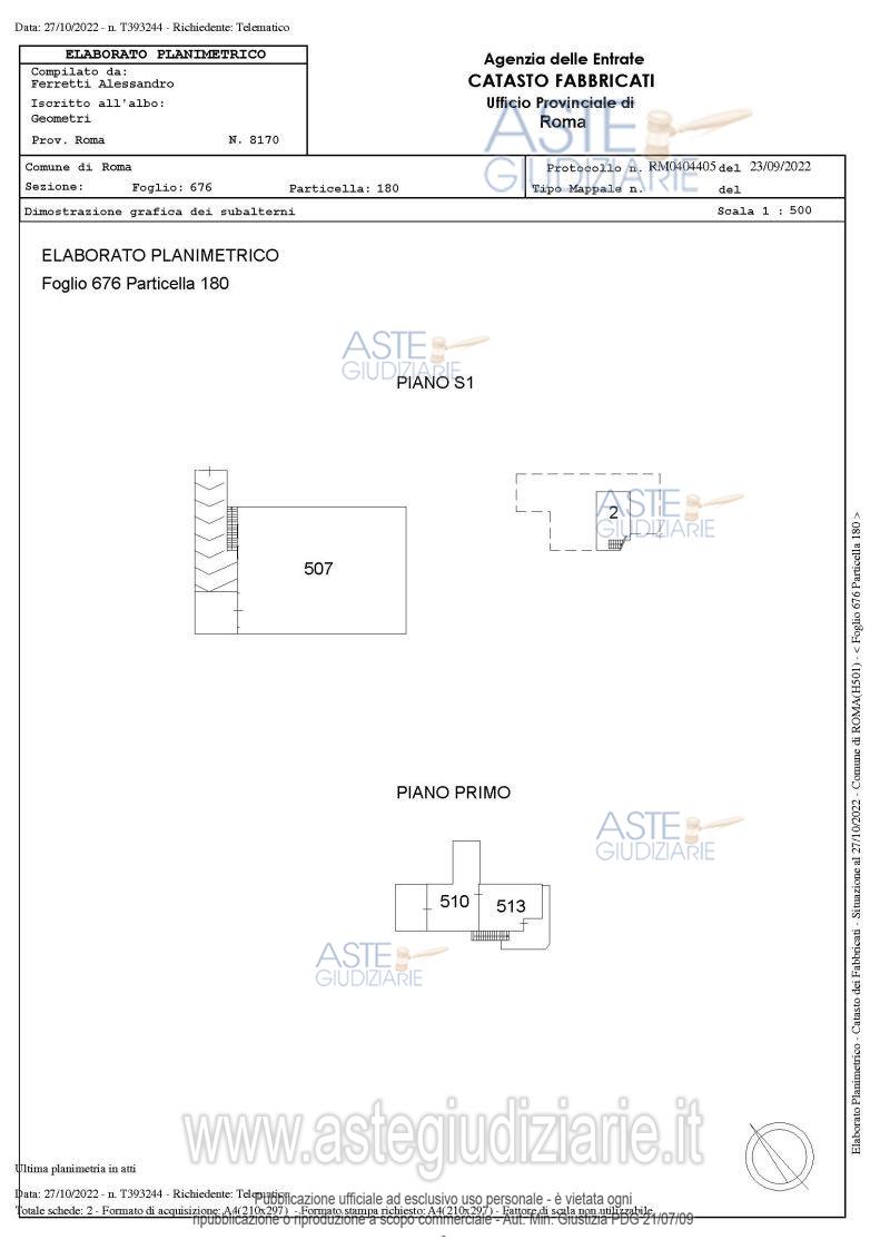 Planimetria del bene
