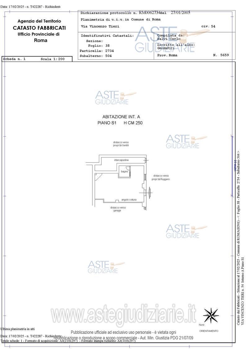 Planimetria del bene