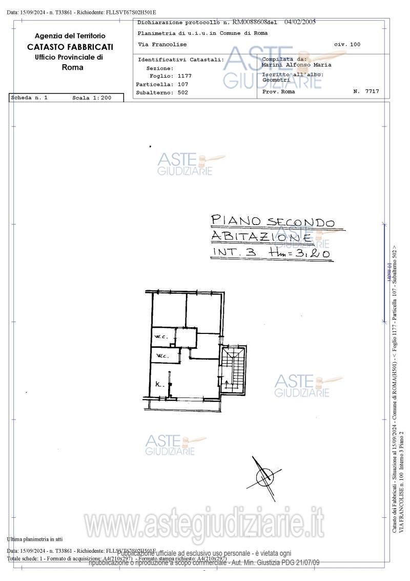 Planimetria del bene