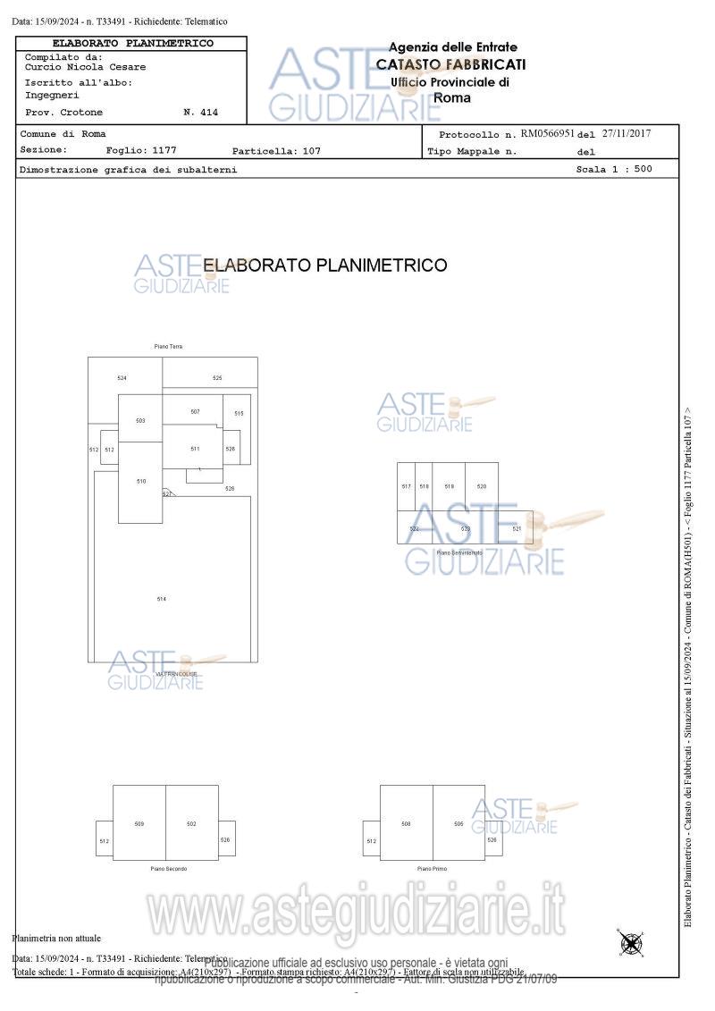 Planimetria del bene