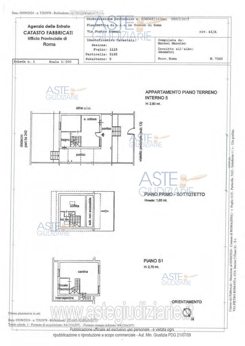 Planimetria del bene
