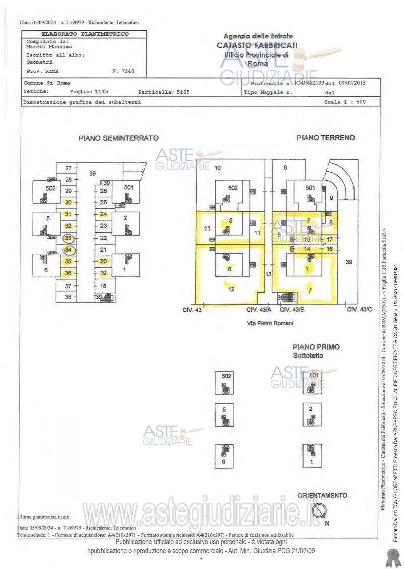 Planimetria del bene