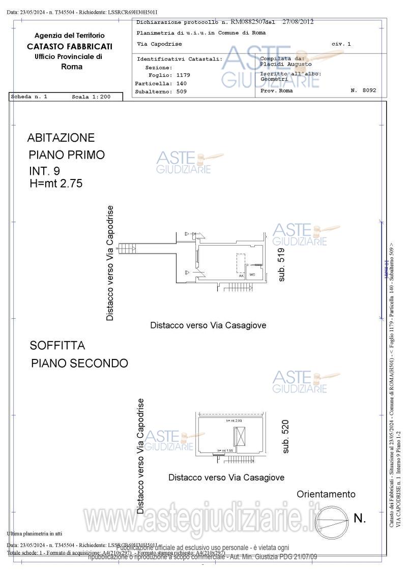 Planimetria del bene