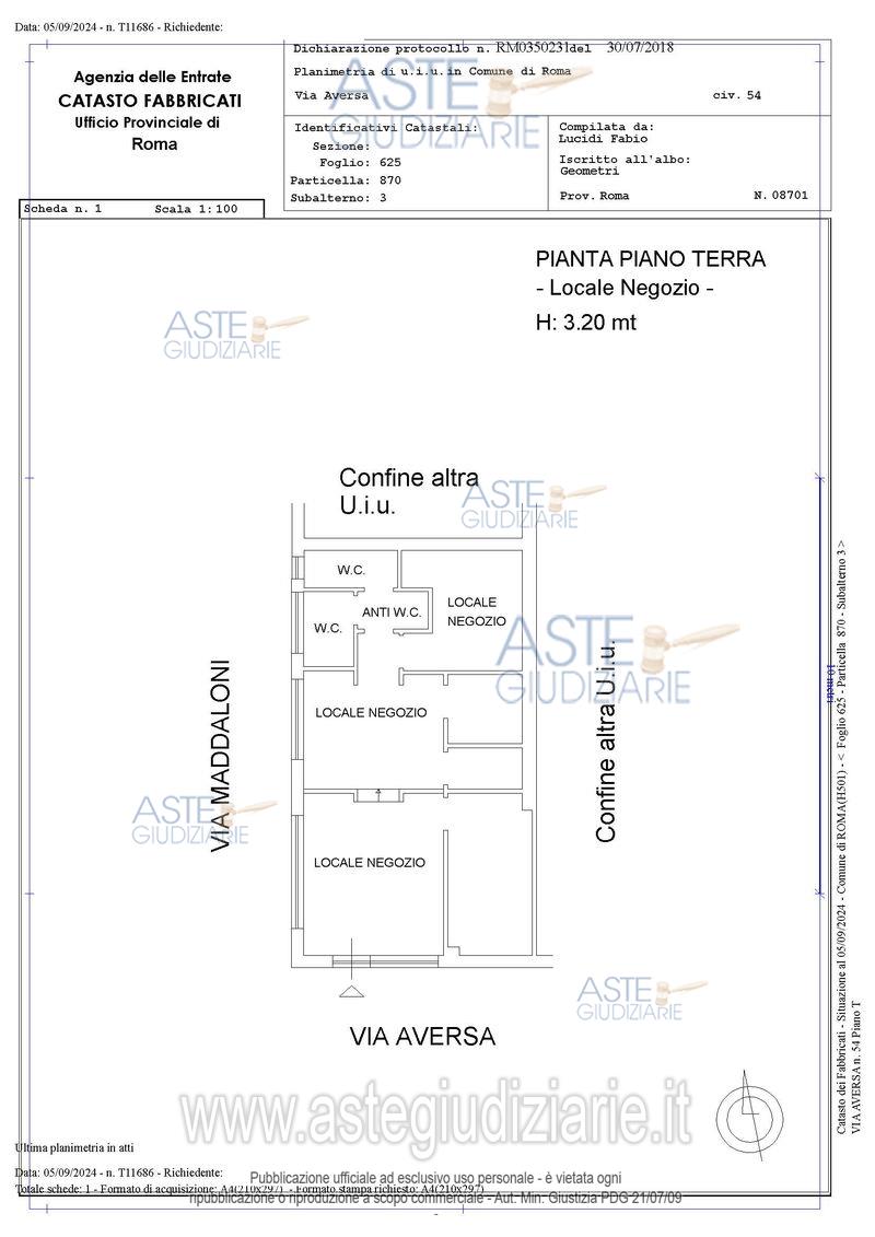 Planimetria del bene