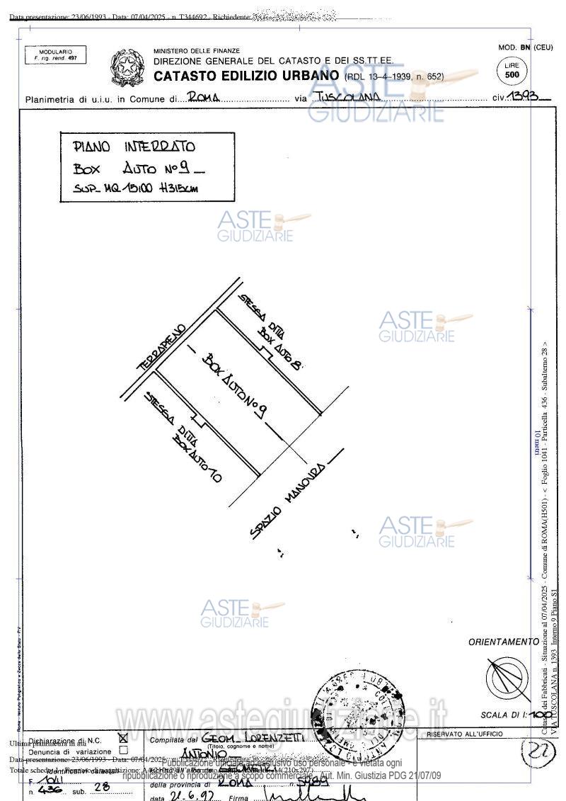 Planimetria del bene