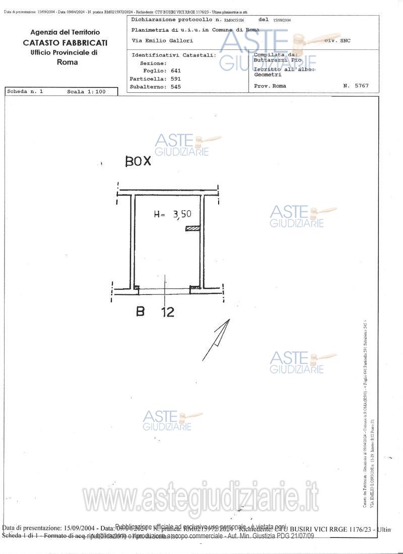 Planimetria del bene