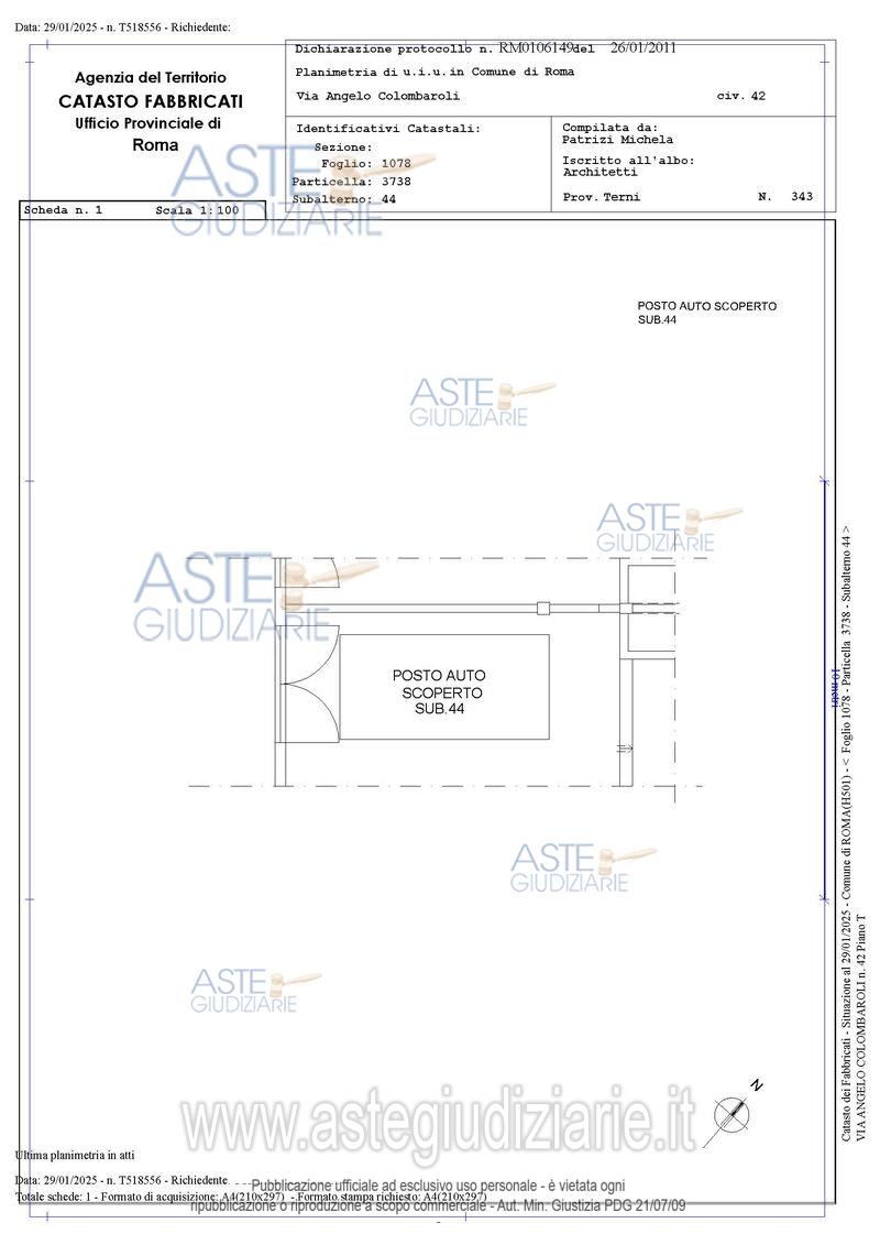 Planimetria del bene