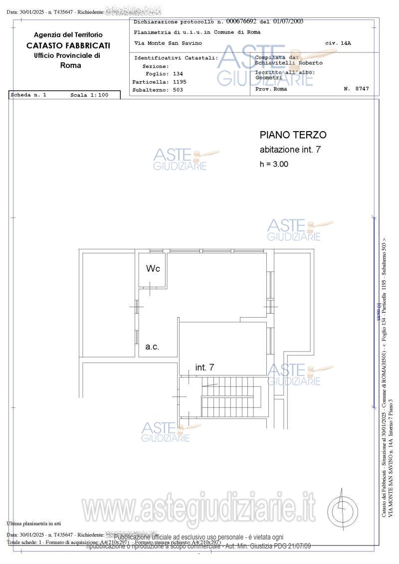 Planimetria del bene