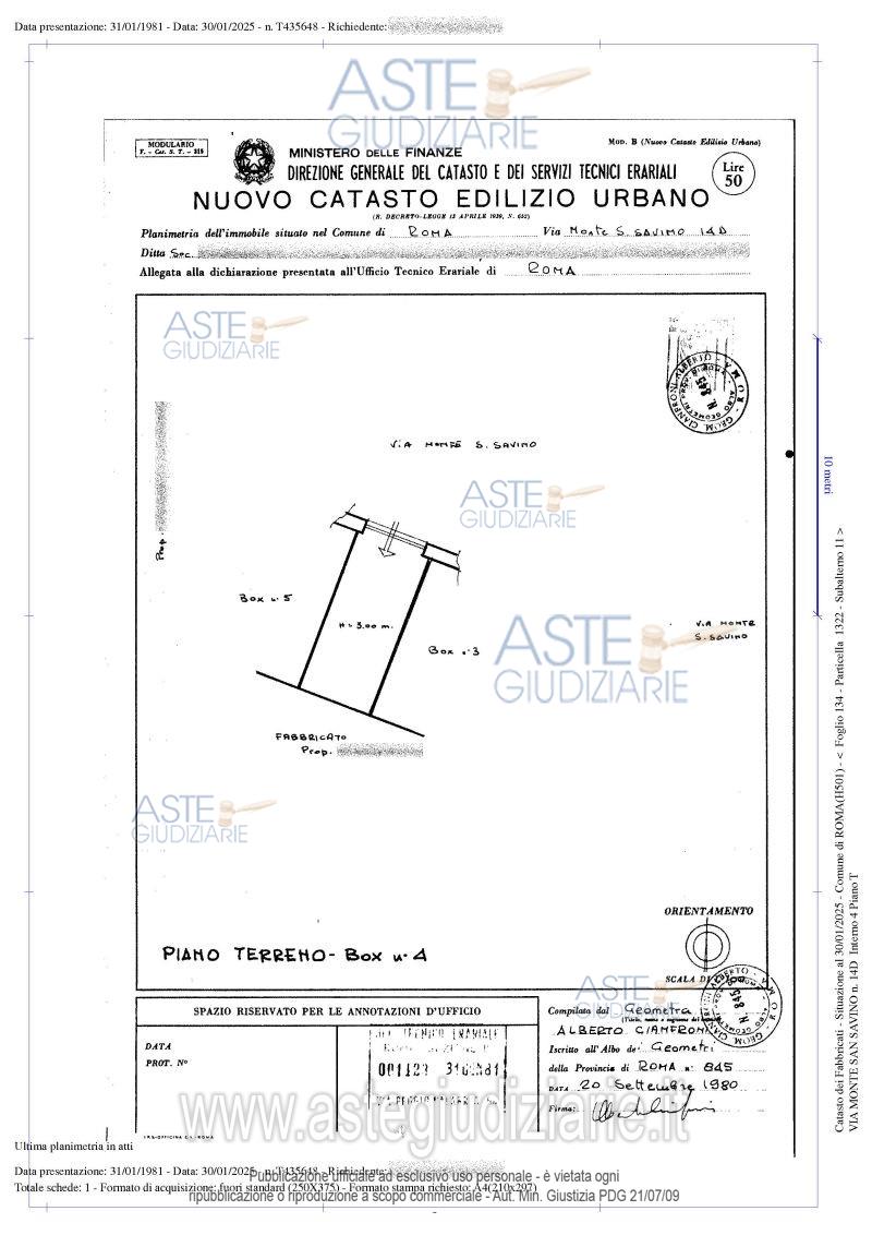 Planimetria del bene