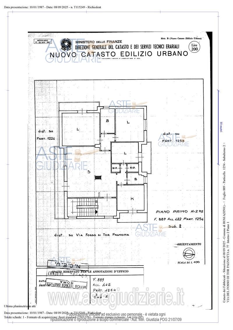 Planimetria del bene