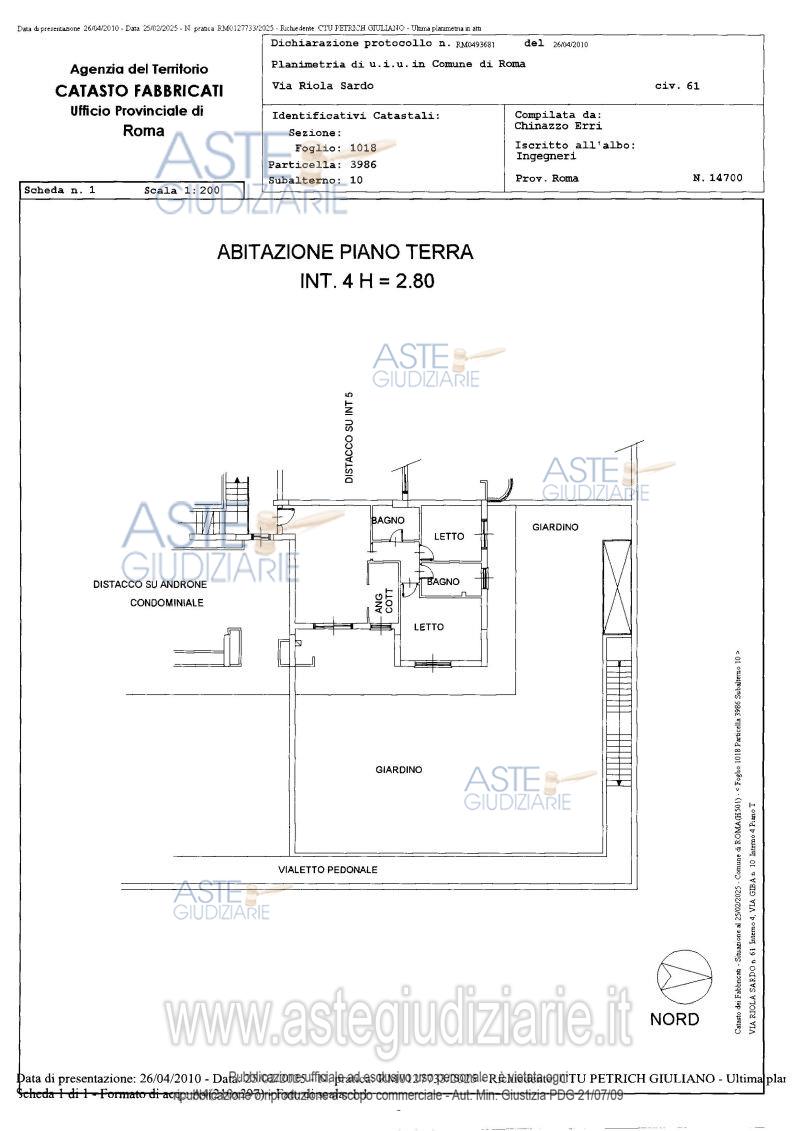 Planimetria del bene