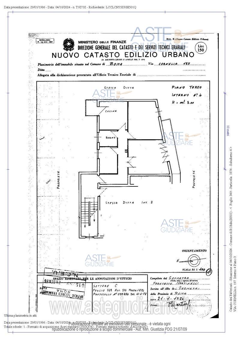 Planimetria del bene