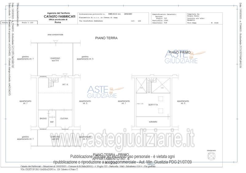 Planimetria del bene
