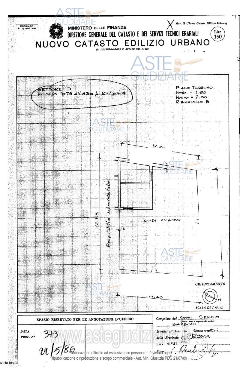 Planimetria del bene
