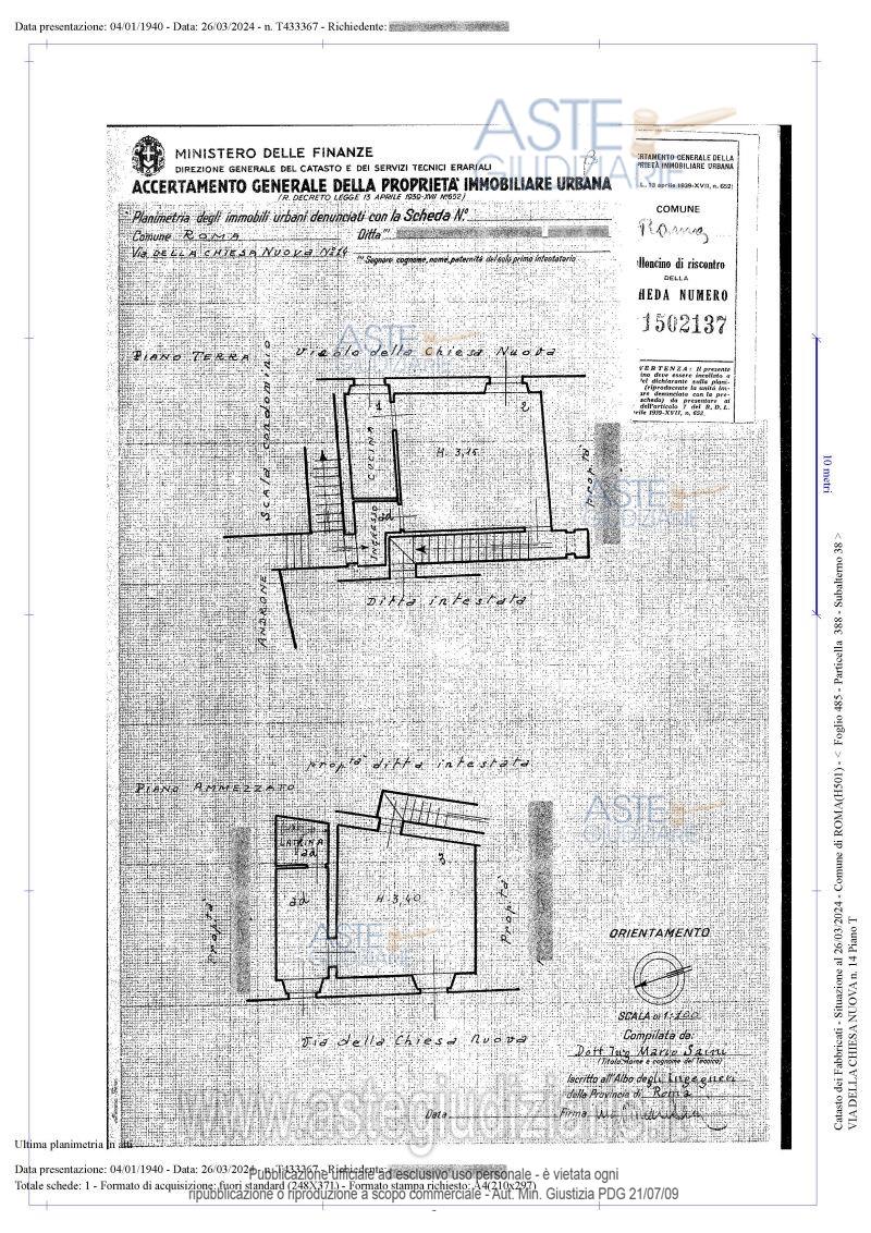 Planimetria del bene