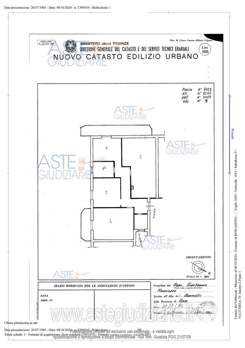 Planimetria del bene